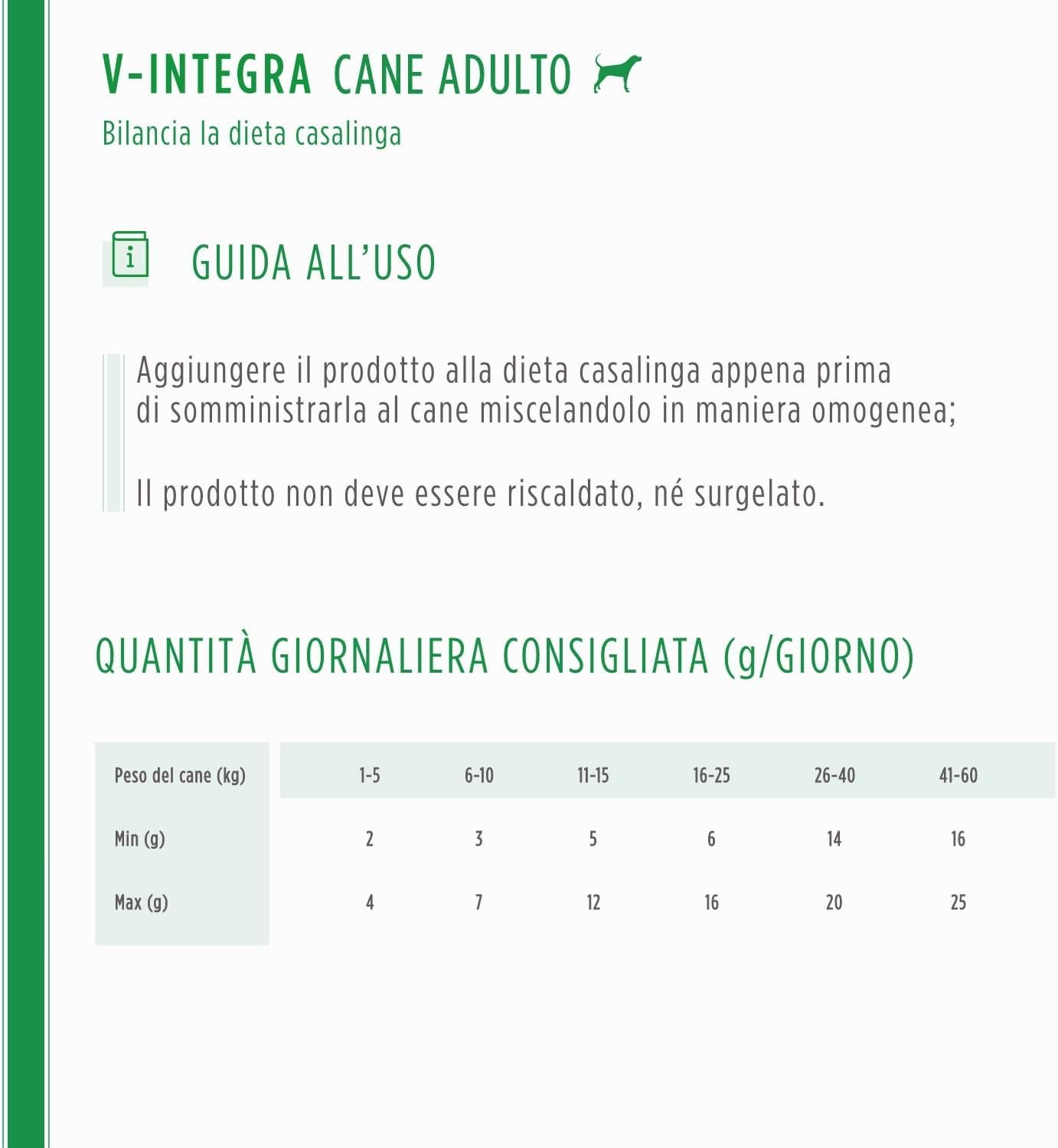 V-INTEGRA Cane Adulto 500g, Integratore Completo Ricco di Vitamine e Minerali per Dieta Casalinga e BARF, V Integra Multivitaminico Cane, Made in Italy