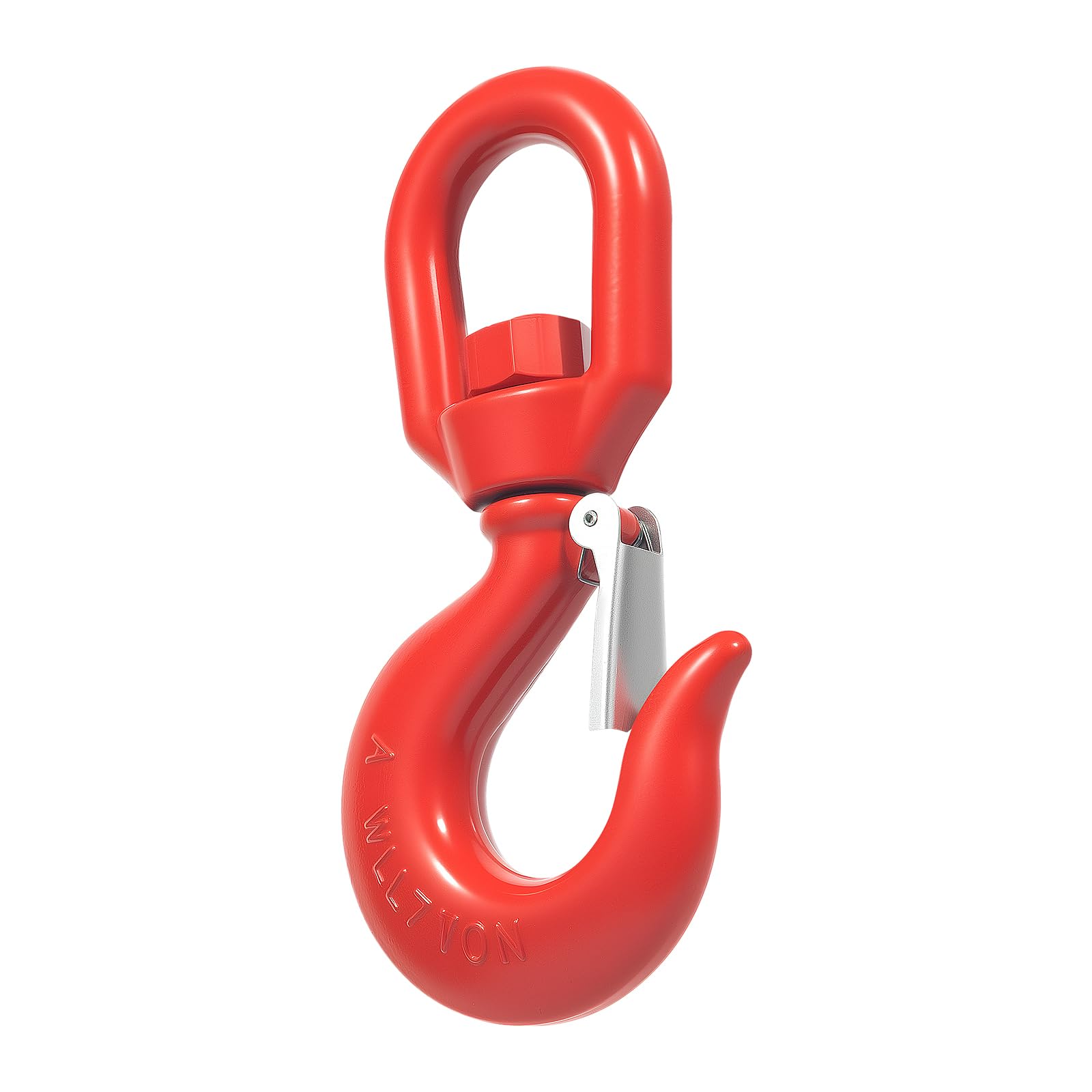 Caskunbsy Red Lifting Hook Heavy Duty Swivel 360 Degree Rotation Secure Latch Locking Alloy Steel 7T Capacity For Construction Trailer Truck Industrial Rigging 31X14.3x3.5cm