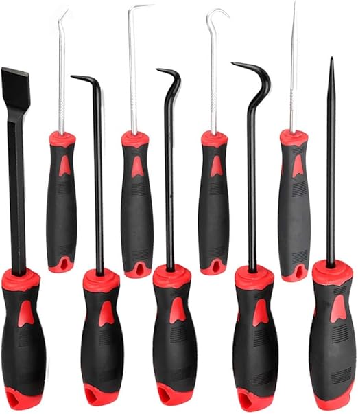 Qiilu 9 Piece Oil Seal Extractor Tool Oil Seal Removal Tool Car Oil