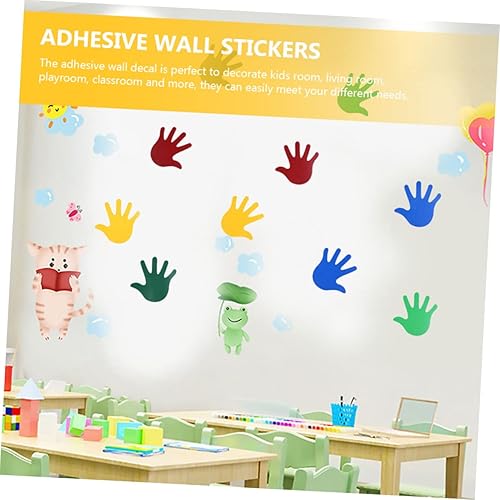 Miniatura 6 de Abaodam 10 pares de calcomanías de pared para decoración de niños, calcomanías para niños, huellas de mano, calcomanías de pared para sala de