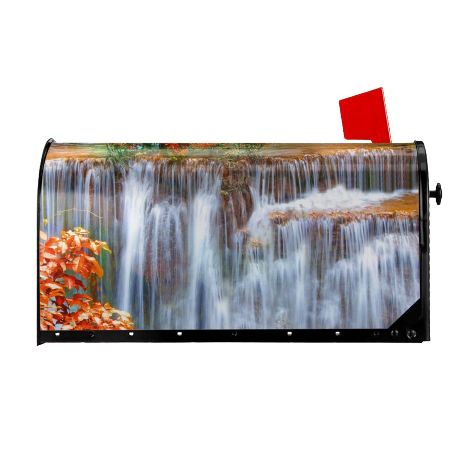 Couverture de boîte aux lettres magnétique paysage cascade : habillage durable haut de gamme