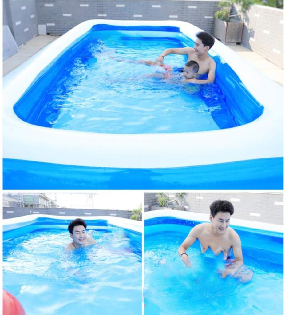 Swimming Pools Inflatable for Children and Adults Home Garden Backyard Indoor and Outdoor Quick Suit Blue Rectangle 2.6M/3M/3.8M