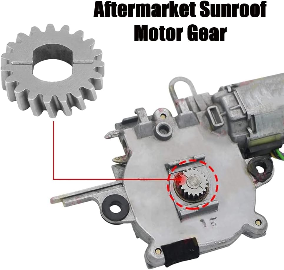 Acouto Sunroof Motor Gear Stainless Steel 19 Teeth Sunroof Motor Gear Repair Kit Replacement LTSEK-0068 Fit W202 W204 W212