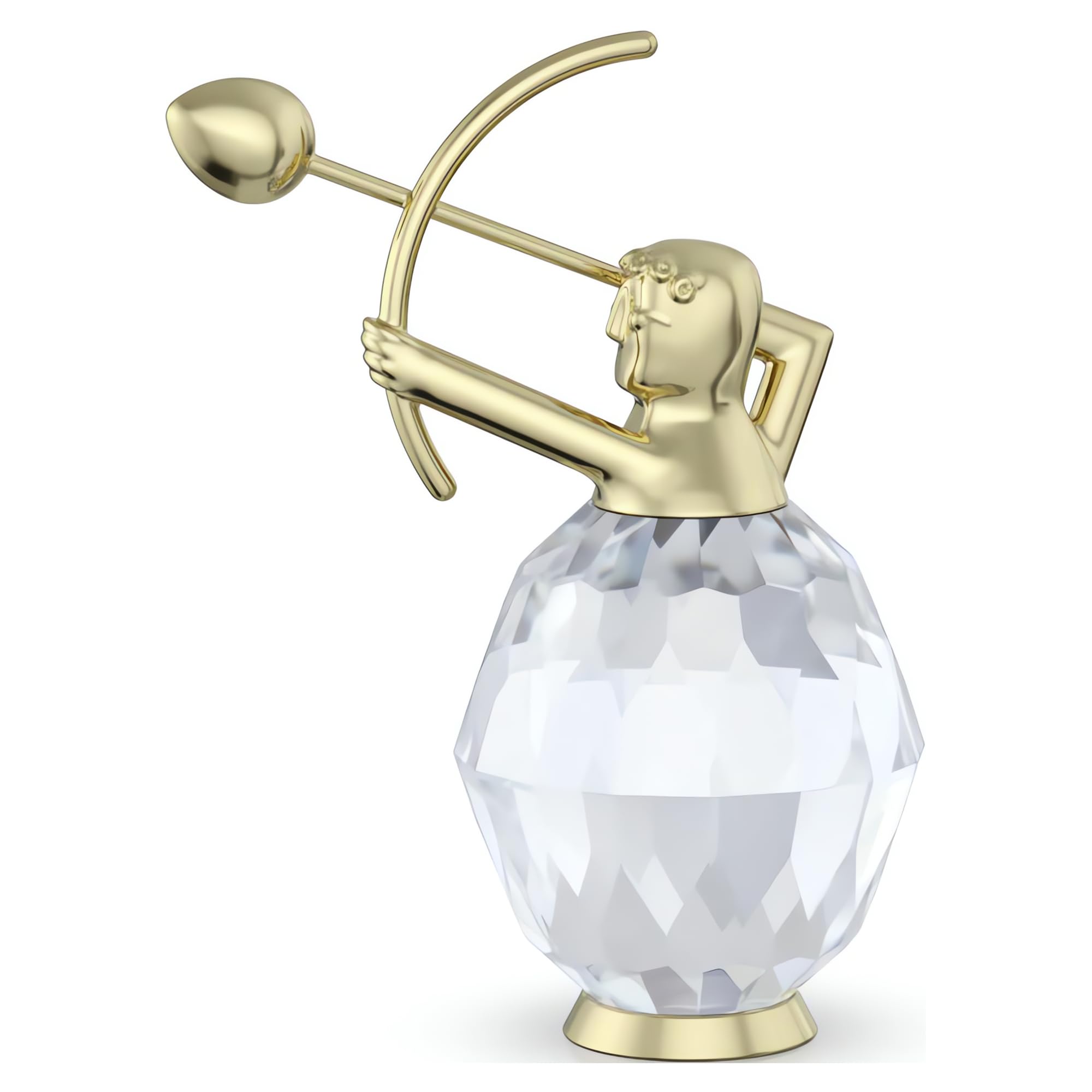 Swarovski Zodiac Sagittarius Figurine, Clear Faceted Crystal and Engraved Gold-Tone Metal, Part of the Zodiac Collection - Image 2
