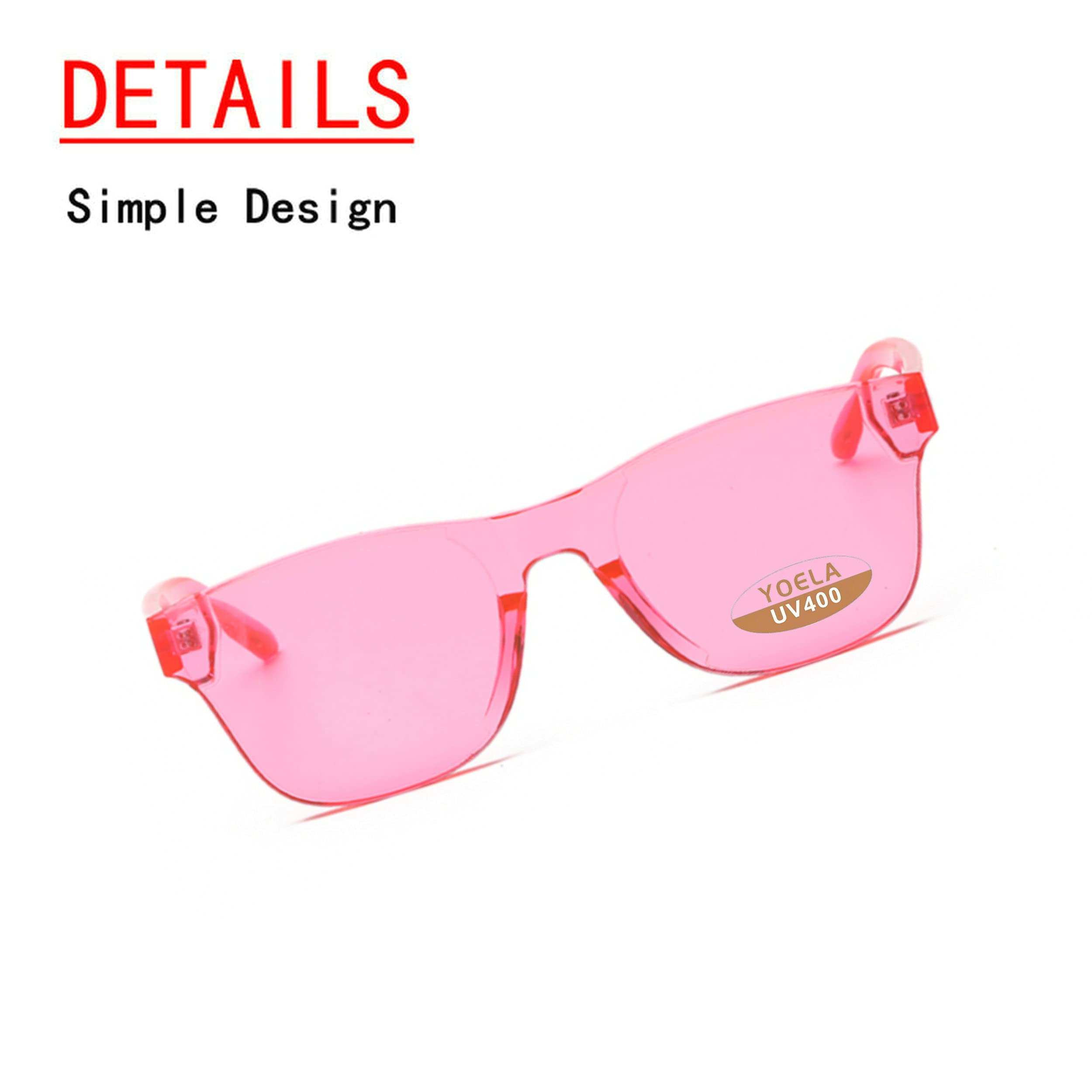 Übergroße quadratische randlose Sonnenbrille getönt Unisex Damen Herren Einteilige farbige transparente Brille Retro Brille