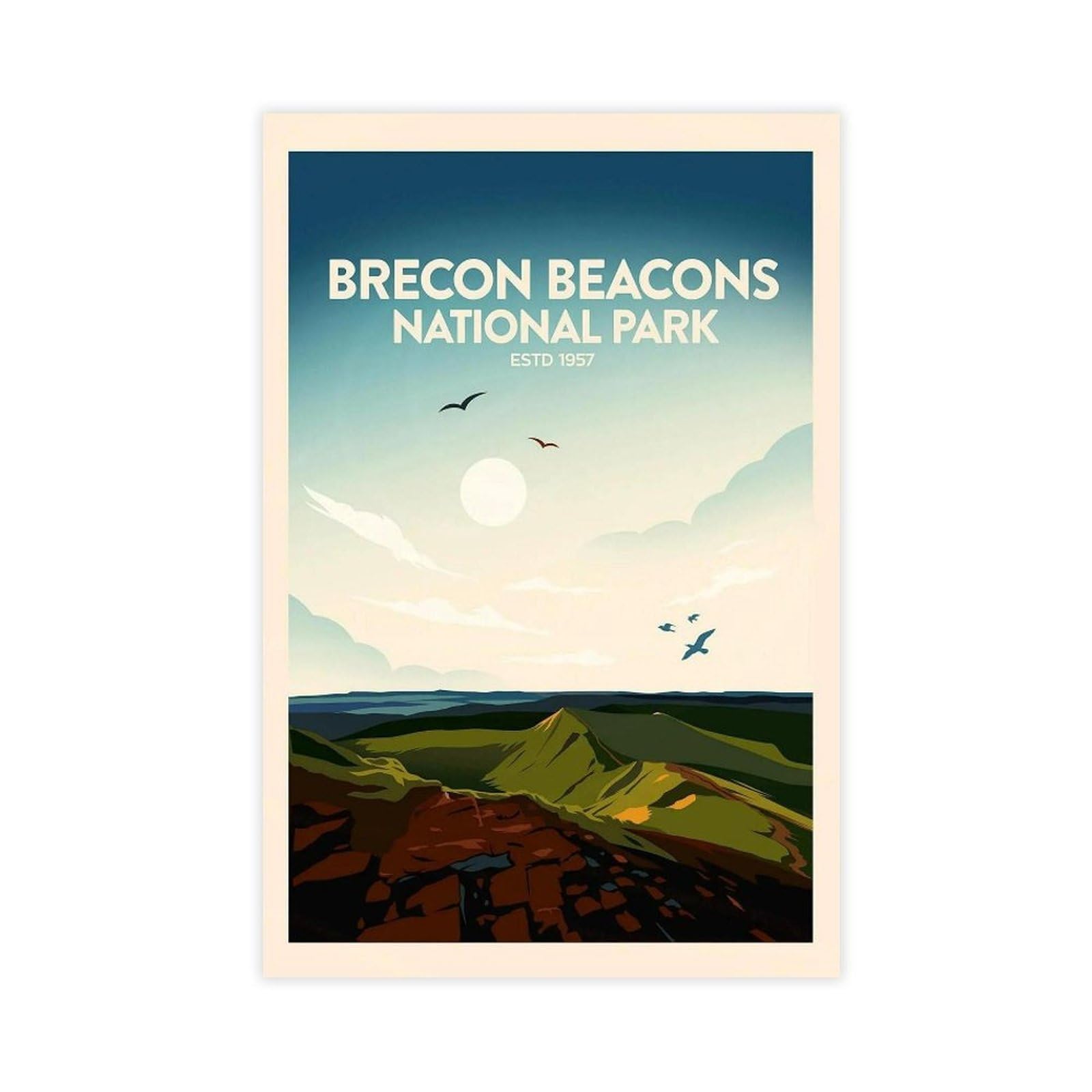 Qogdaf Brecon Beacons Pen-Y-Fan South Wales Canvas Poster Bedroom Decor Landscape Office Room Decor Gift 20X30inch(50X75cm)