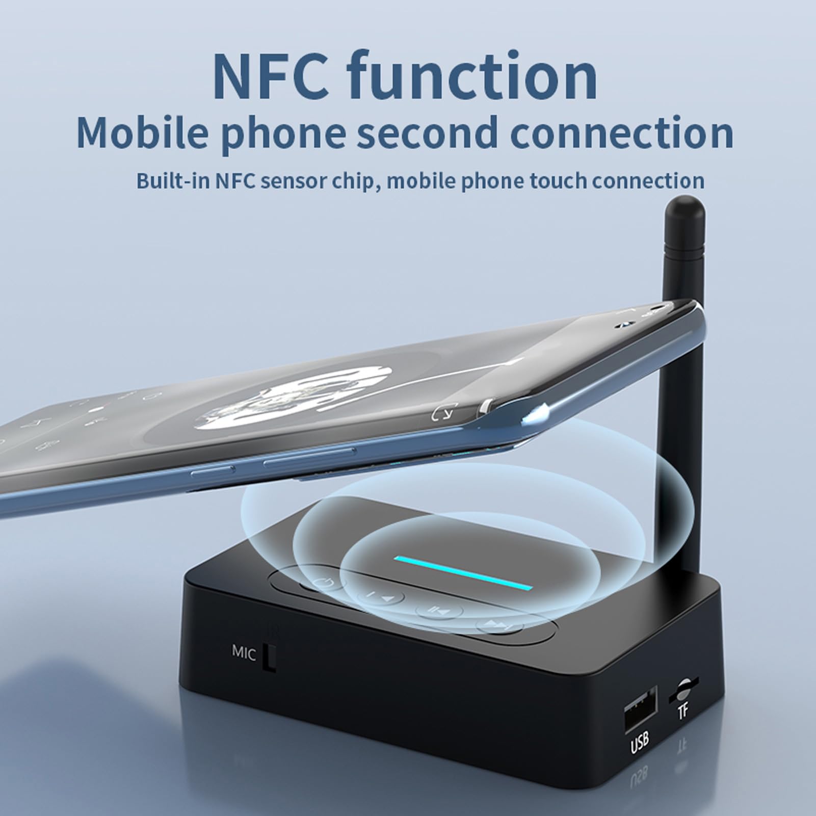 Trasmettitore Ricevitore Audio Bluetooth 5.1, Adattatore Audio HiFi Bluetooth 2 in 1 con Ottico AUX, Funzione NFC, per Audio Domestico e Stereo per Auto, con