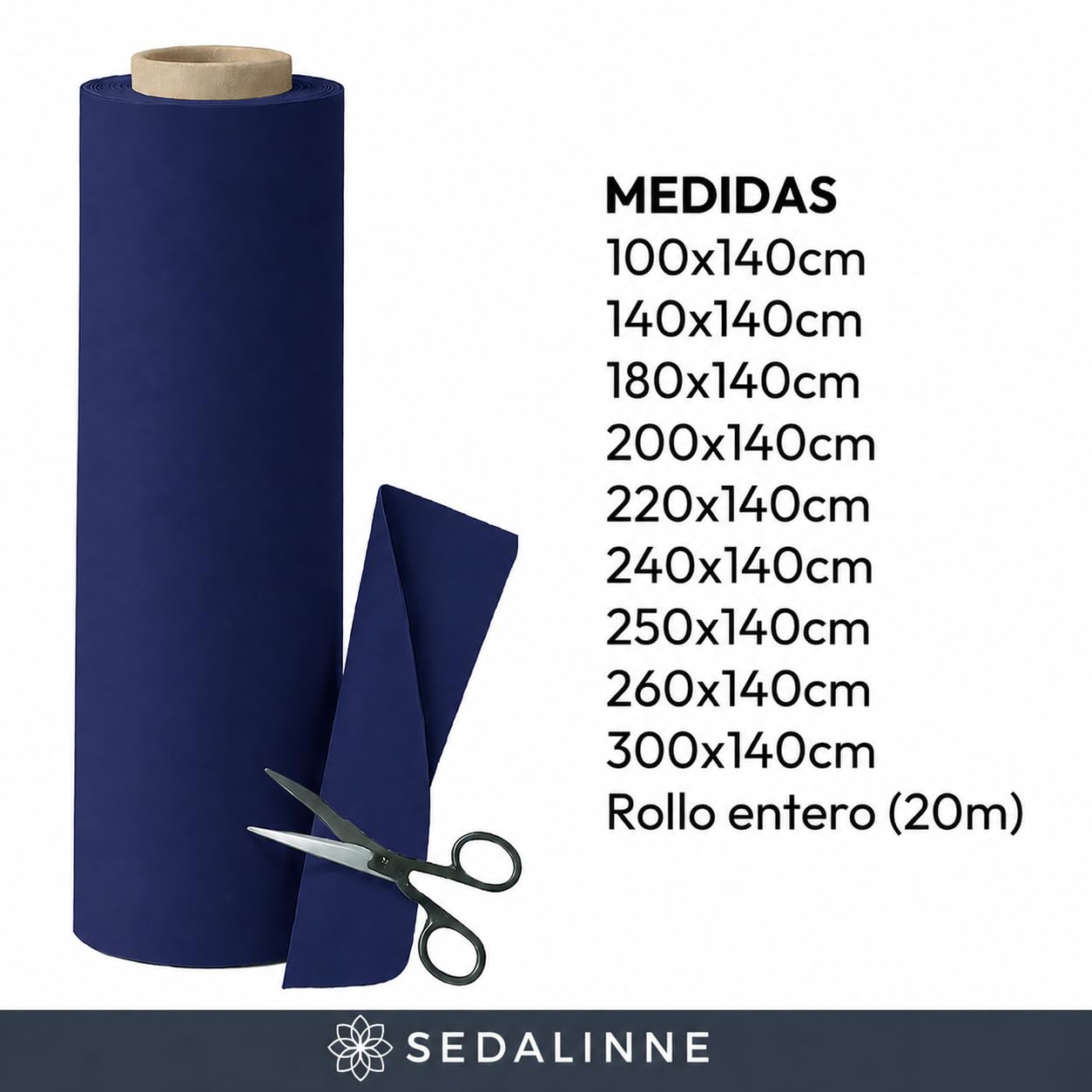 Mantel Resinado Liso Rollo 20m - Mantel Mesa Rectangular de Tejido para Cocina o Comedor - Impermeable y Antimanchas - Fácil de Limpiar y Resistente - Diseño Liso - Color Azul Marino