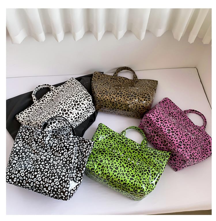 Image of Large Tote Bags for Women PVC Clear Totes Bag Plastic Carry All Bag Kraft Paper Shoulder Handbag Hobo for Work Travel