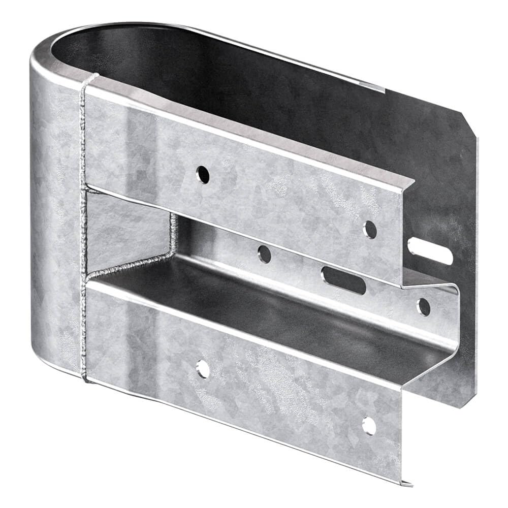 Kopfstück links für Schutzplanken aus Stahl mit B-Profil, 55 cm aus Stahl, Art.-Nr. 35693 | Leitplanke | Stahlschutzplanke