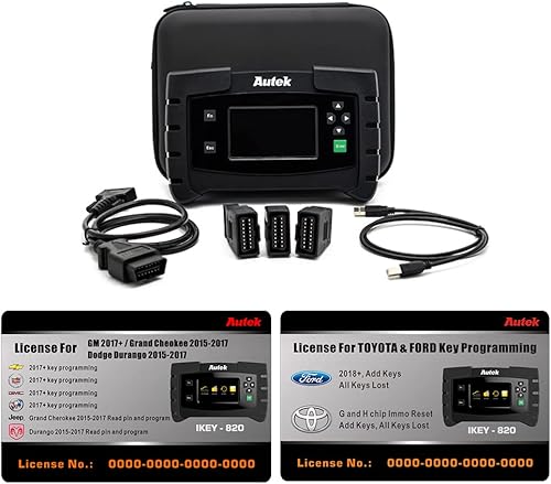 Autek Paquete completo IKEY-820 OBD2 con licencias123 herramienta programadora