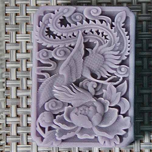 Phoenix Peony Bird Mold Silicone Soap Bar Mold For Handmade Melt & Pour Soap 2.96 Oz (15131-2) #TOP2