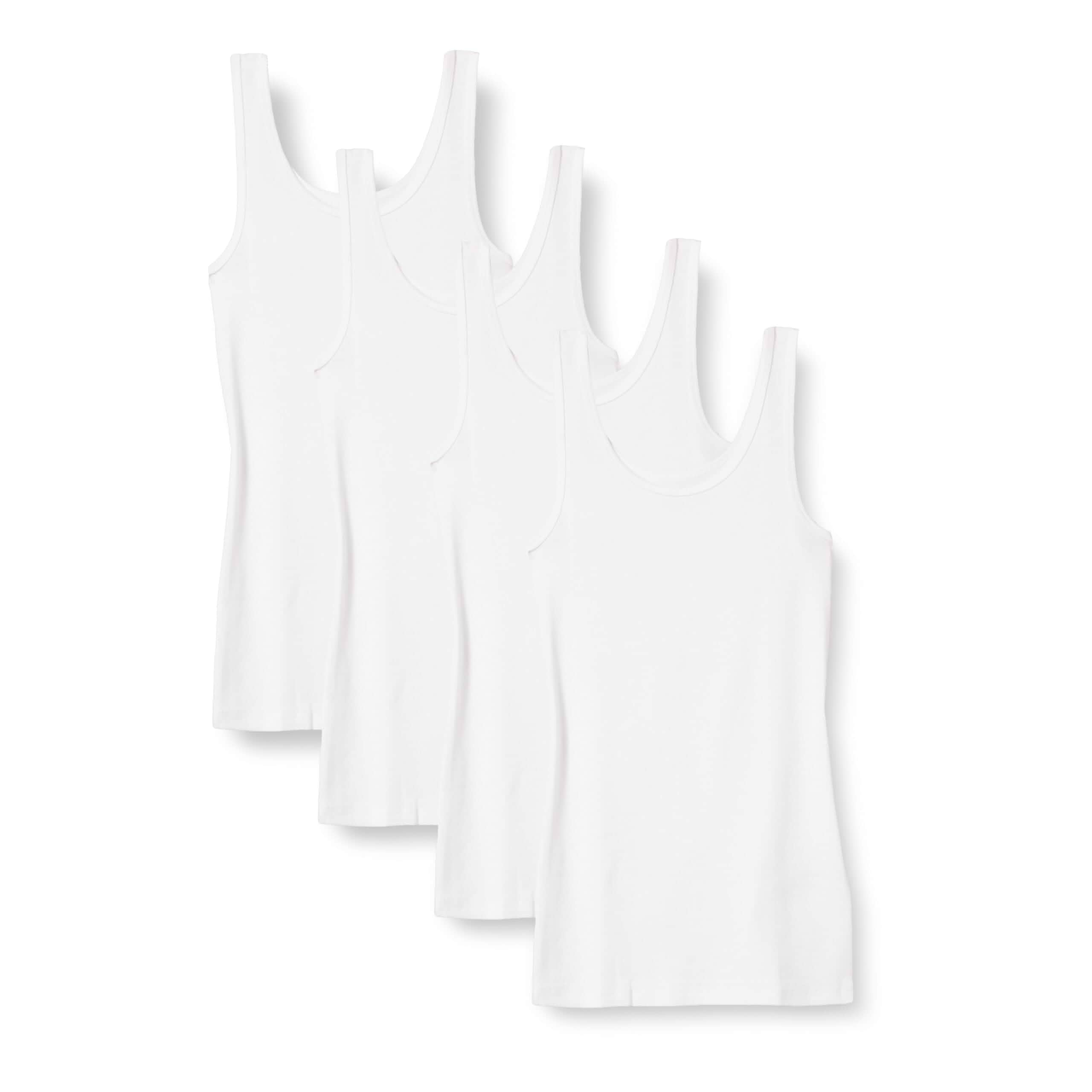 Amazon Essentials Women's Slim-Fit Cotton Modal Rib Tank, Pack of 4