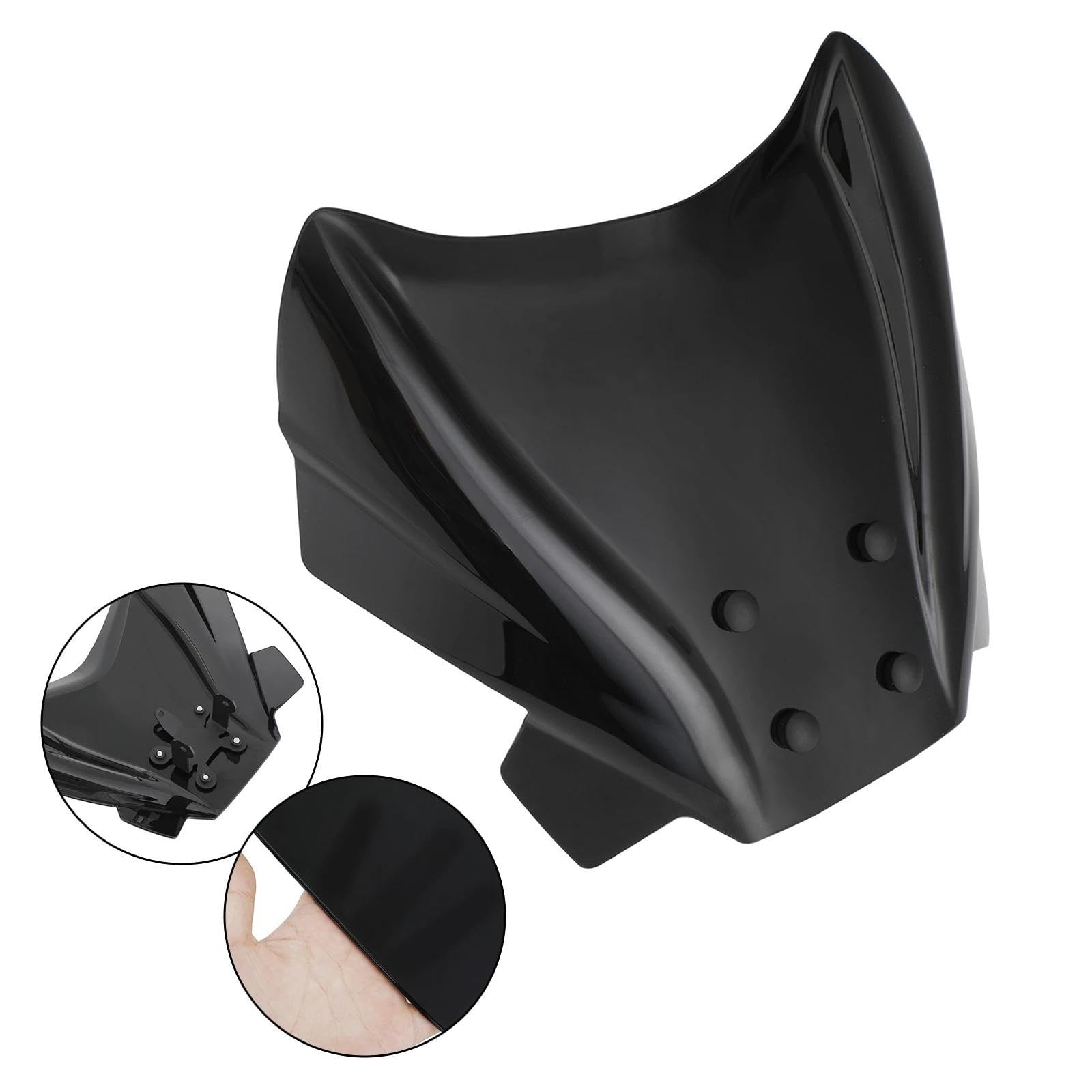 Deflector Aire Parabrisas para CB650R 2019 2020 2021 ABS Parabrisas De Motocicleta Accesorios De Motor Parabrisas Frontal (Color : Negro)