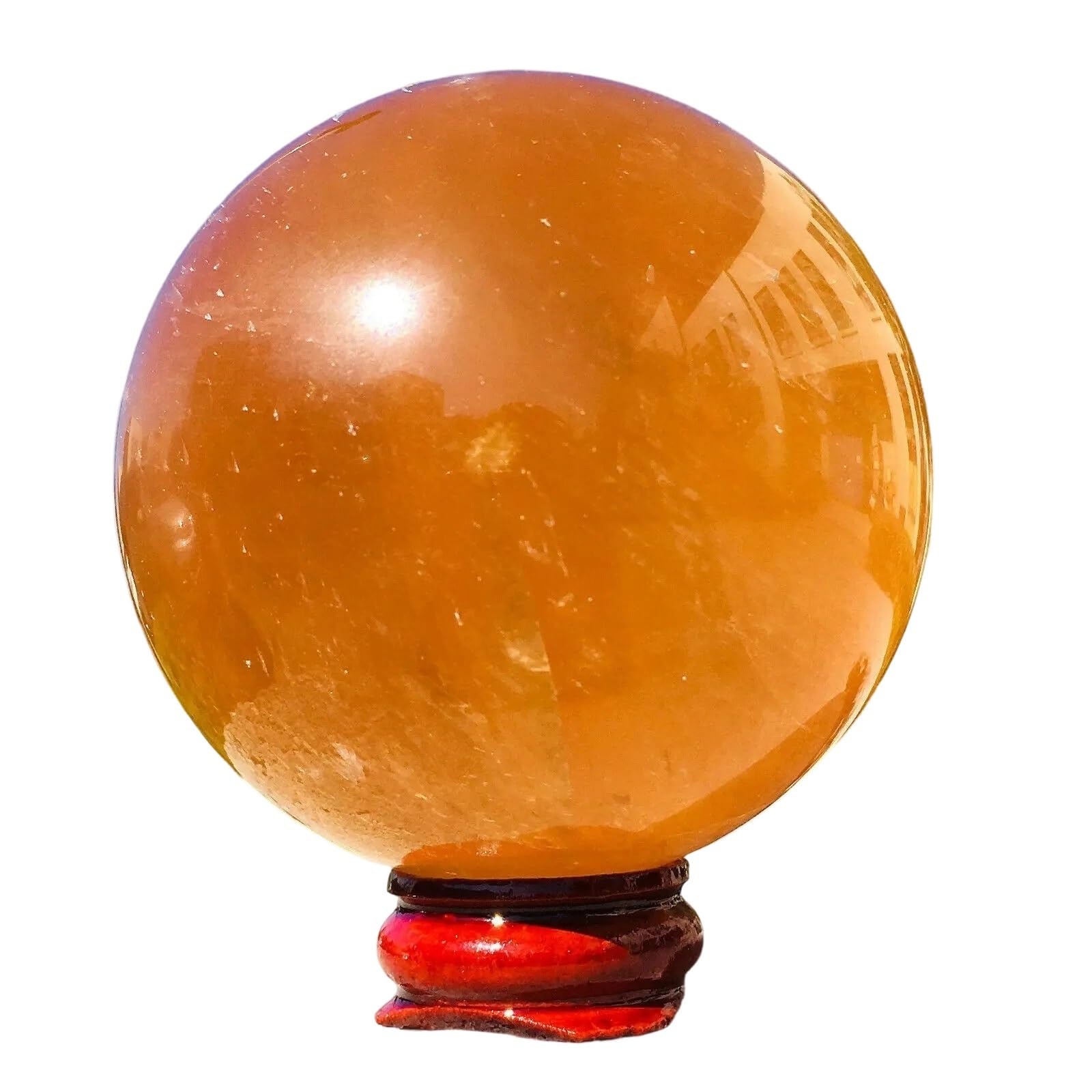 HAOYUNS Beautiful Natural Yellow Calcite Quartz Sphere Crystal Ball for Meditation and Decoration(60-70mm)