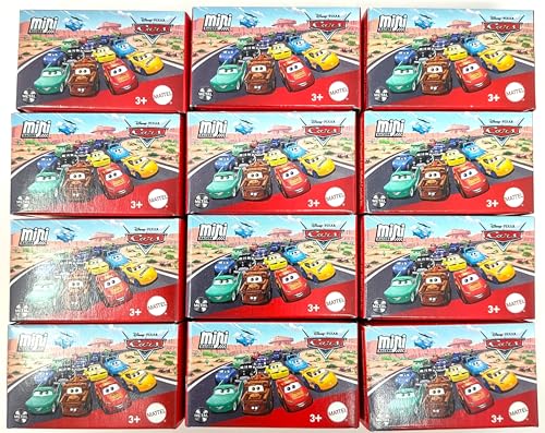 Mattel Complete Set of 12 Cars 3 Mini Racers New for 2025 GRC Global Cup Lightning McQueen Mater Flo Ramone Fabulous Doc Hudon Sally Guido Luigi Shu Todoroki Miguel Camino Cruz Ramirez