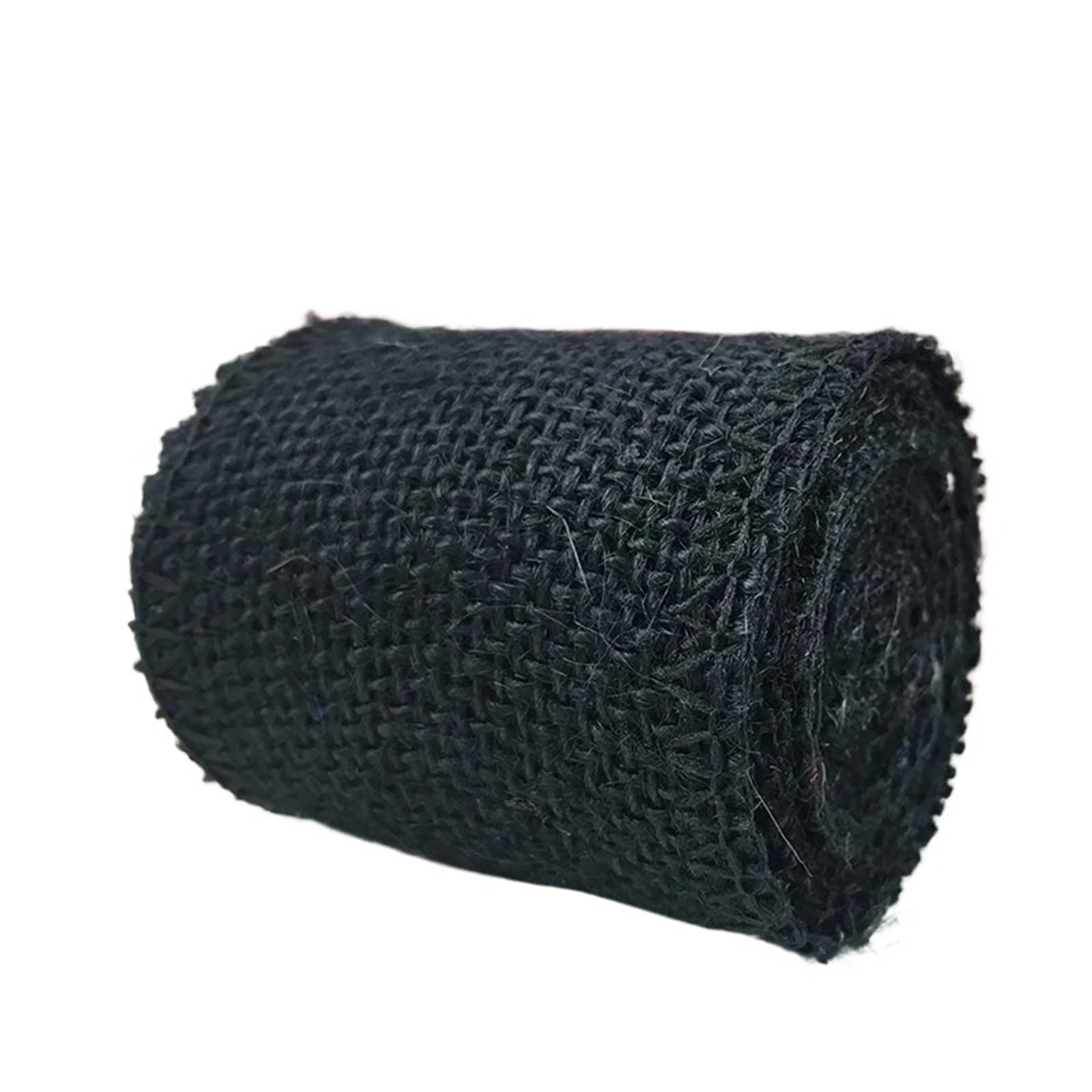 Hessian Roll 2Meter Colorful Jute Burlap Hessian Ribbon Rolls Colored Natural DIY Crafts Wrapping(Black)