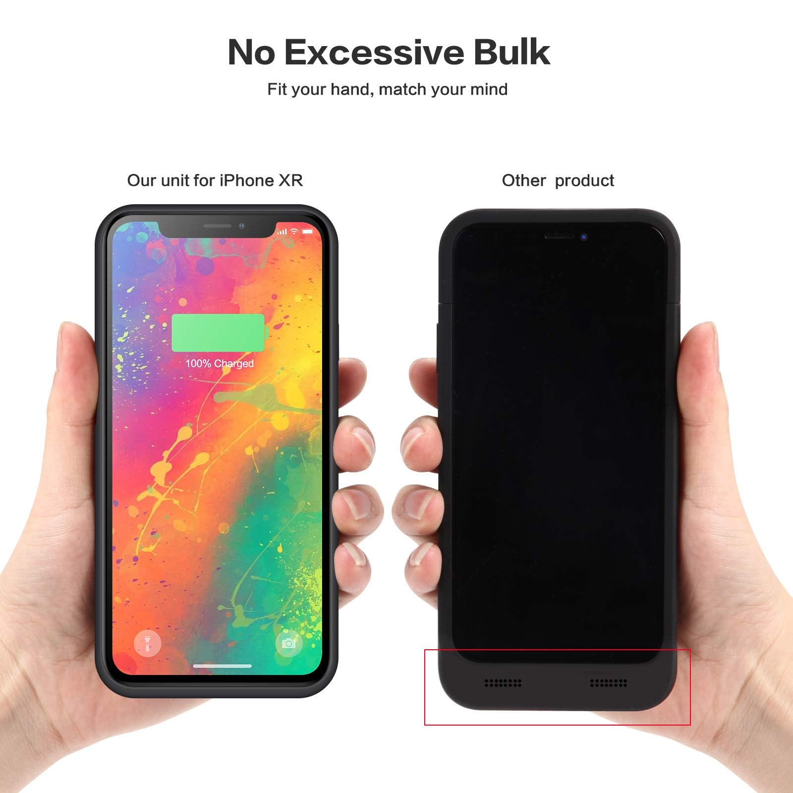 iPosible Coque de Batterie pour iPhone XR, Coque Chargeur Portable
