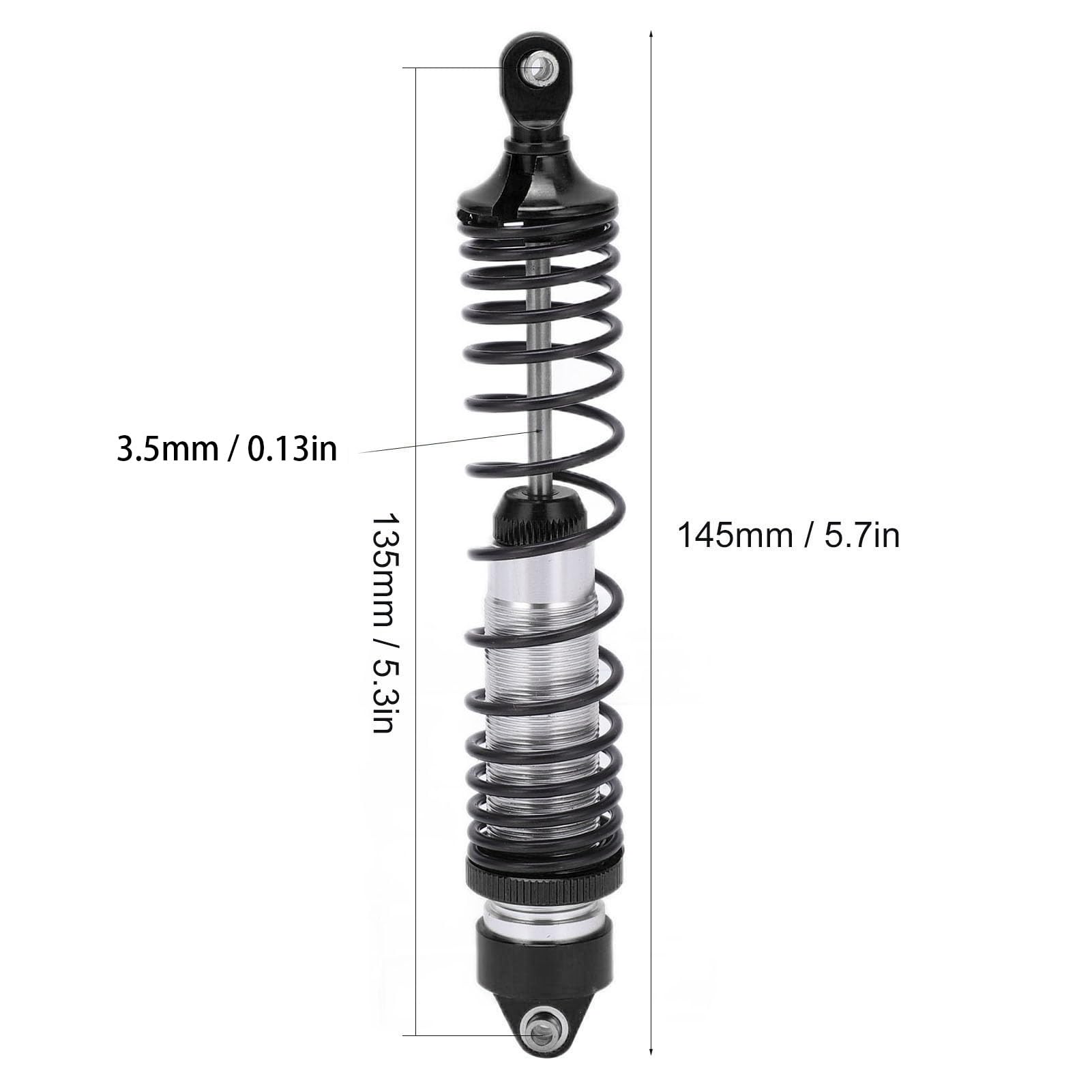 2 szt. Amortyzatory samochodowe RC Amortyzator ze stopu aluminium Zmontowane części zamienne do Traxxas UDR (Black)