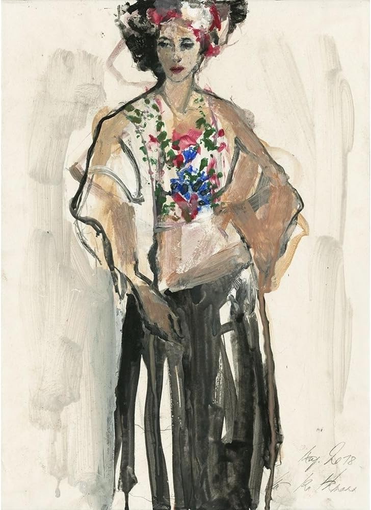 ArtDirect Hommage An Frida Kahlo XVII Unframed Art Print Giclee Poster by Rathmann, Ute - Ready for Framing with Customization Sizes 7x10, 10x14, 14x20, 24x33, 35x48, and 43x60 Inches