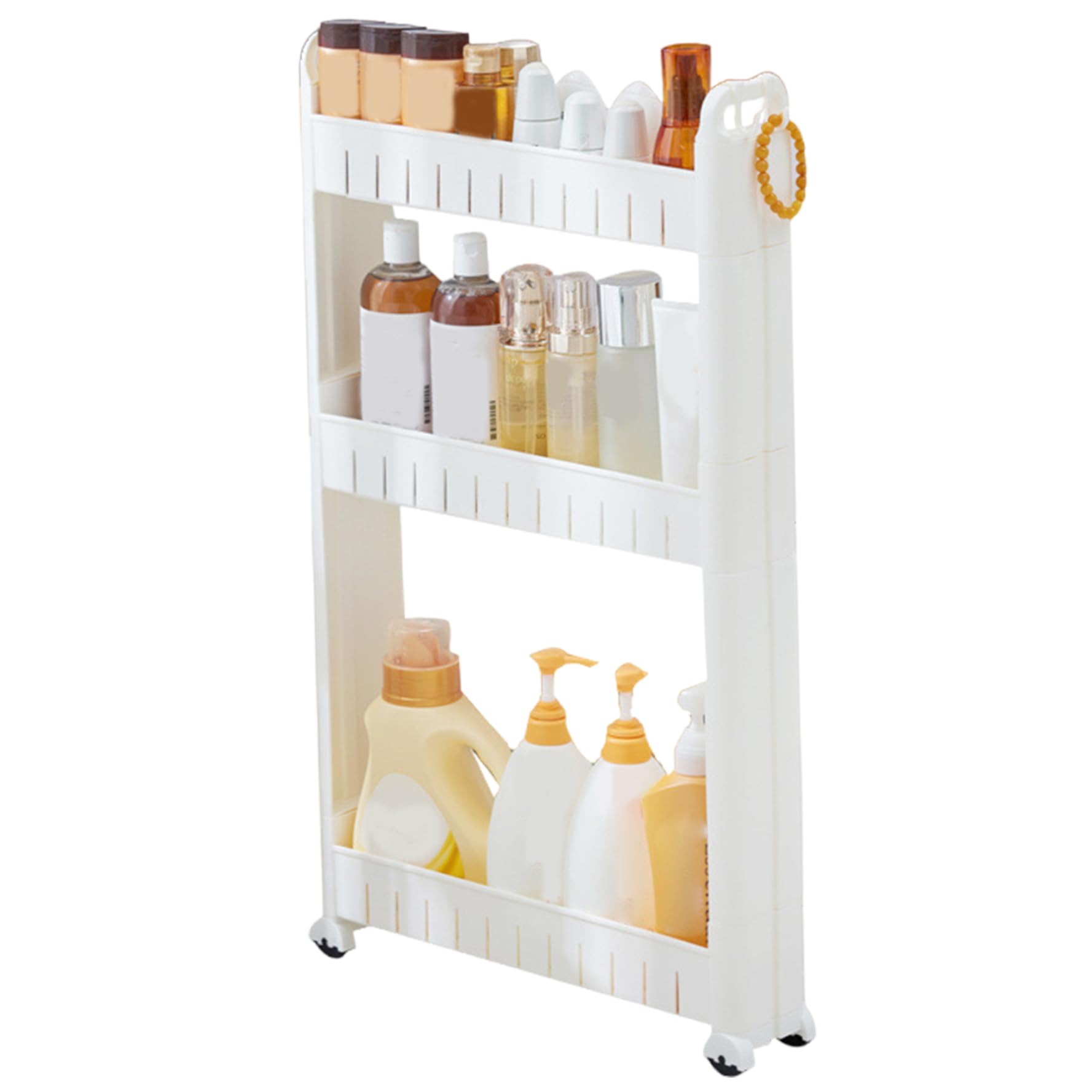 Carrito de almacenamiento delgado de 3 niveles con ruedas estrecho para baño y cocina, estante de plástico para lavadora/secadora, oficina y estudio, utilidad que ahorra espacio