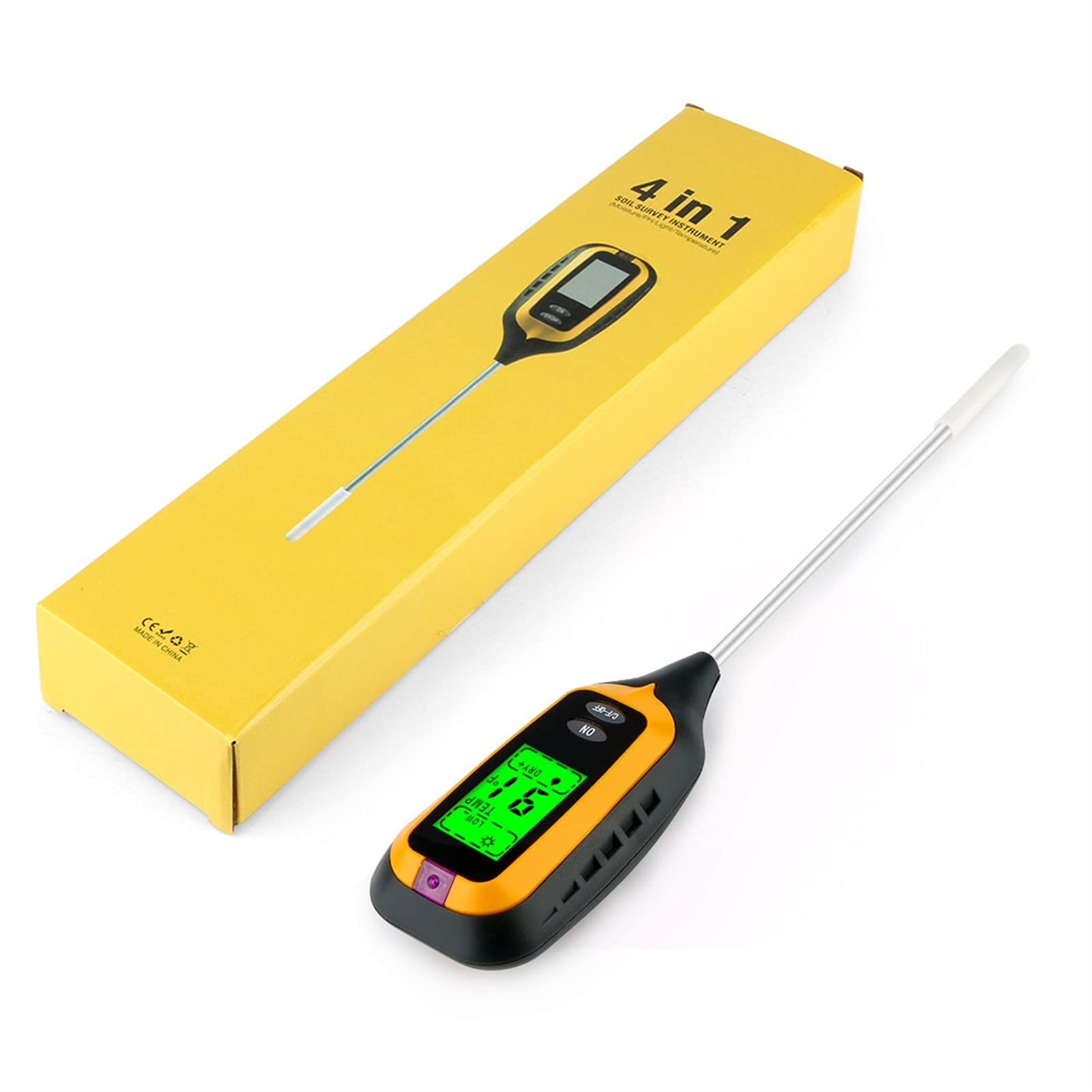 Quadro-in-One Tester del Terreno Electronic Detector del Terreno del Terreno PH Tester Misuratore di Luce, misuratore di umidità, Misurazione Rapida E Accurata
