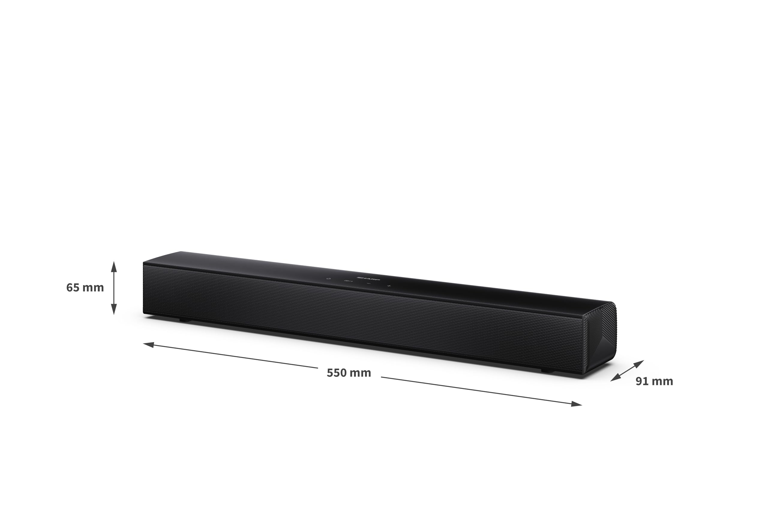 SHARP HT-SB121 2.0-kanałowy soundbar – ROKU Ready, maksymalna moc wyjściowa 120 W, Bluetooth 5.3, HDMI ARC/CEC, odtwarzanie USB, montaż na ścianie, kompatybilny ze wszystkimi telewizorami – czarny