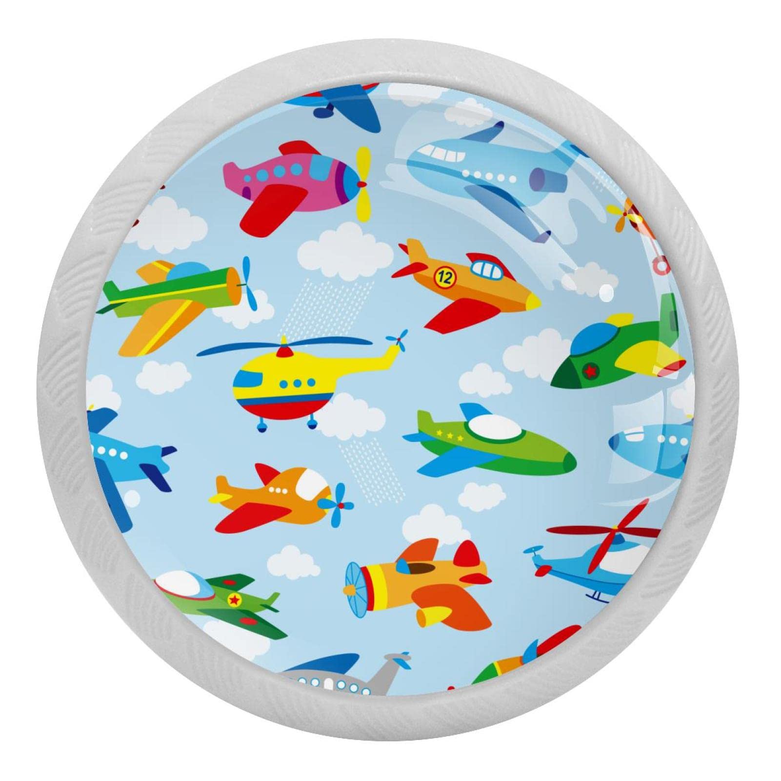 Boutons ronds fluorescents pour décorer la commode de la chambre d'enfant motif avion