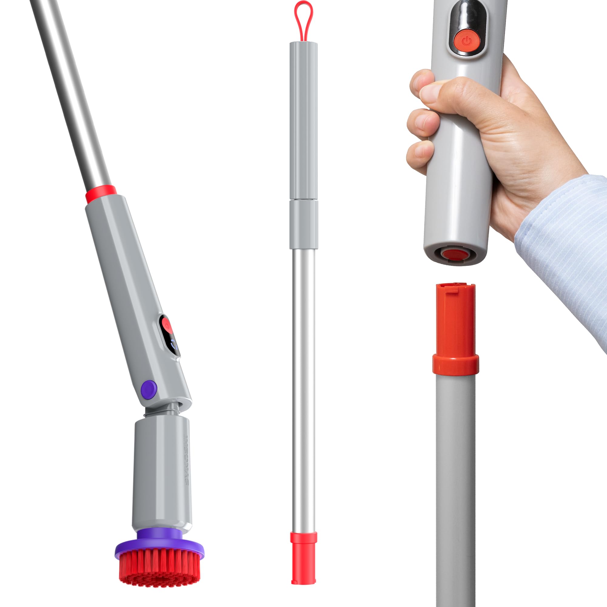 Synoshi PRO Electric Spin Scrubber Extension Handle, Electric Bathroom Scrubber for Cleaning Extension Handle. Extends up to 29.5 Inch (75 cm)