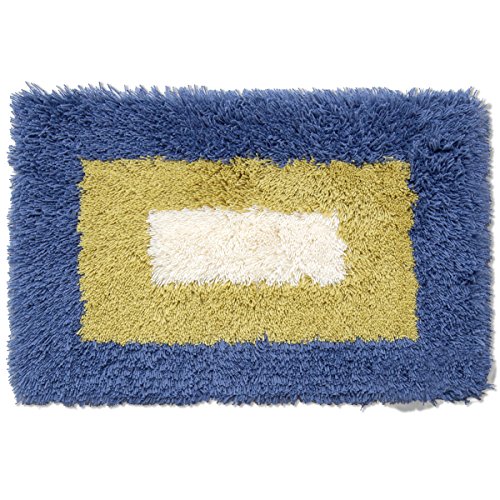 オカ バスマット 乾度良好 ランドスケープ 約36×55cm ブルー 吸水 速乾