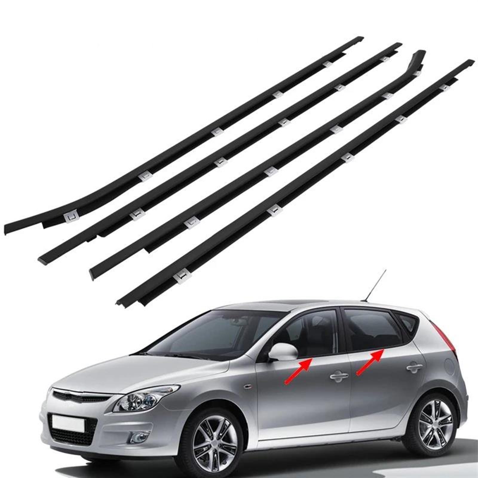 Guarnizione porta auto Auto Guarnizione Finestra Modanatura Trim Cintura Tenuta Per Hyundai I30 FD Per Hatch 2007-2012 Auto Porta Esterna Meteo Striscia Tenuta
