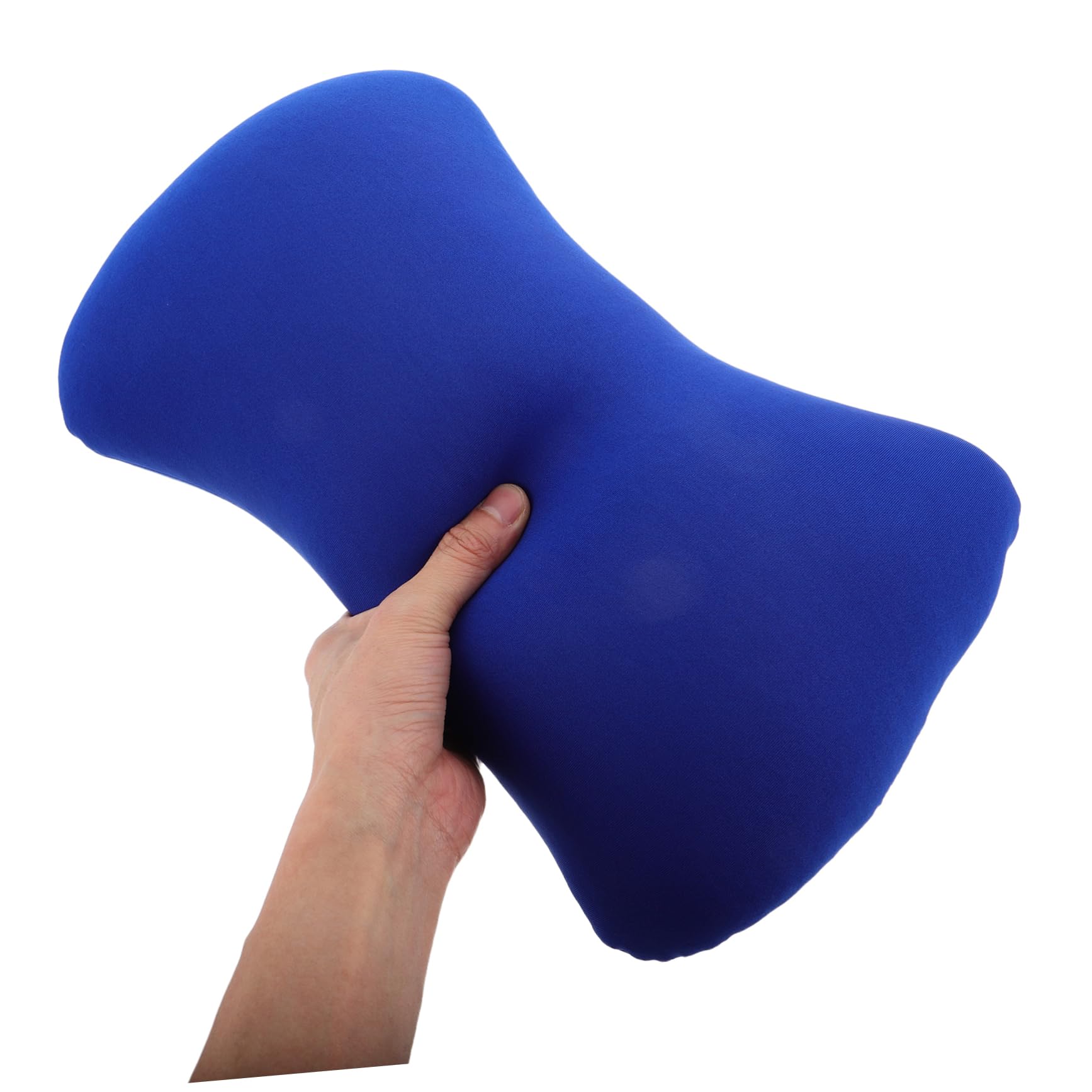 Mikikit Almohada Cuello de Espuma Ligera Forma de Hueso, Portátil y Mini, Adecuado para Camping al Aire Libre y Viajes, Fabricada en Poliéster Spandex Azul
