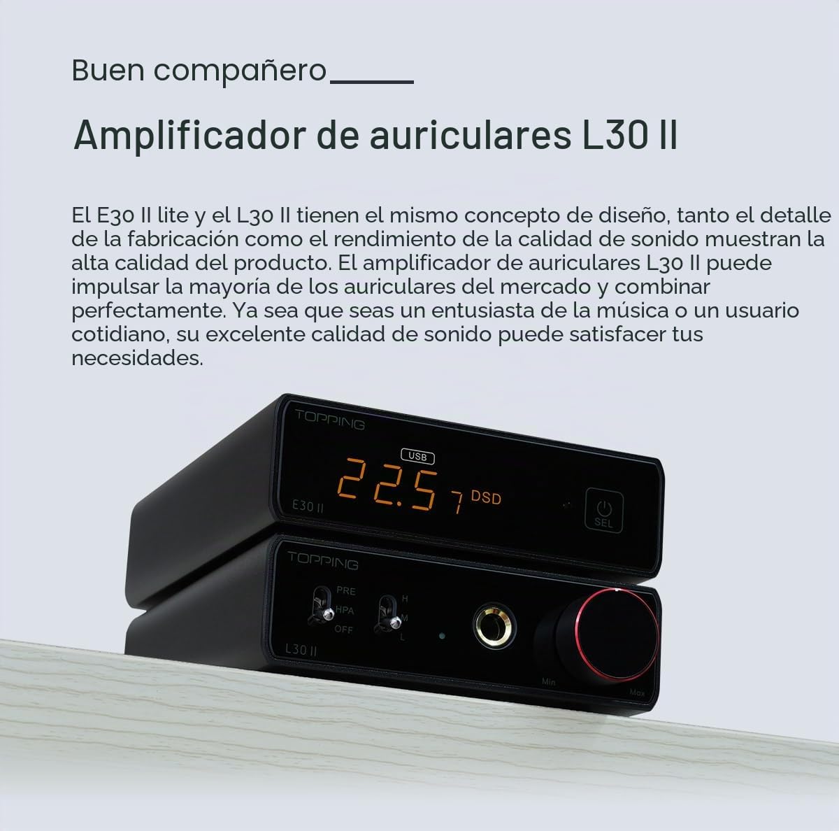 Fanmusic TOPPING E30II Lite AK4493S DAC Hi-Res Audio XMOS AU208 Touch Operation Preamp Decoder (ブラック)