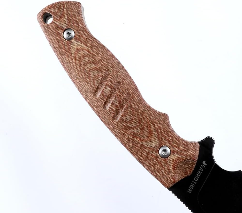 Fixed Blade Knife -4.09-inch DC53 Blade with Sheath, Linen Handle - The EDC Knife is Perfect for Outdoor Camping and Hunting (black)
