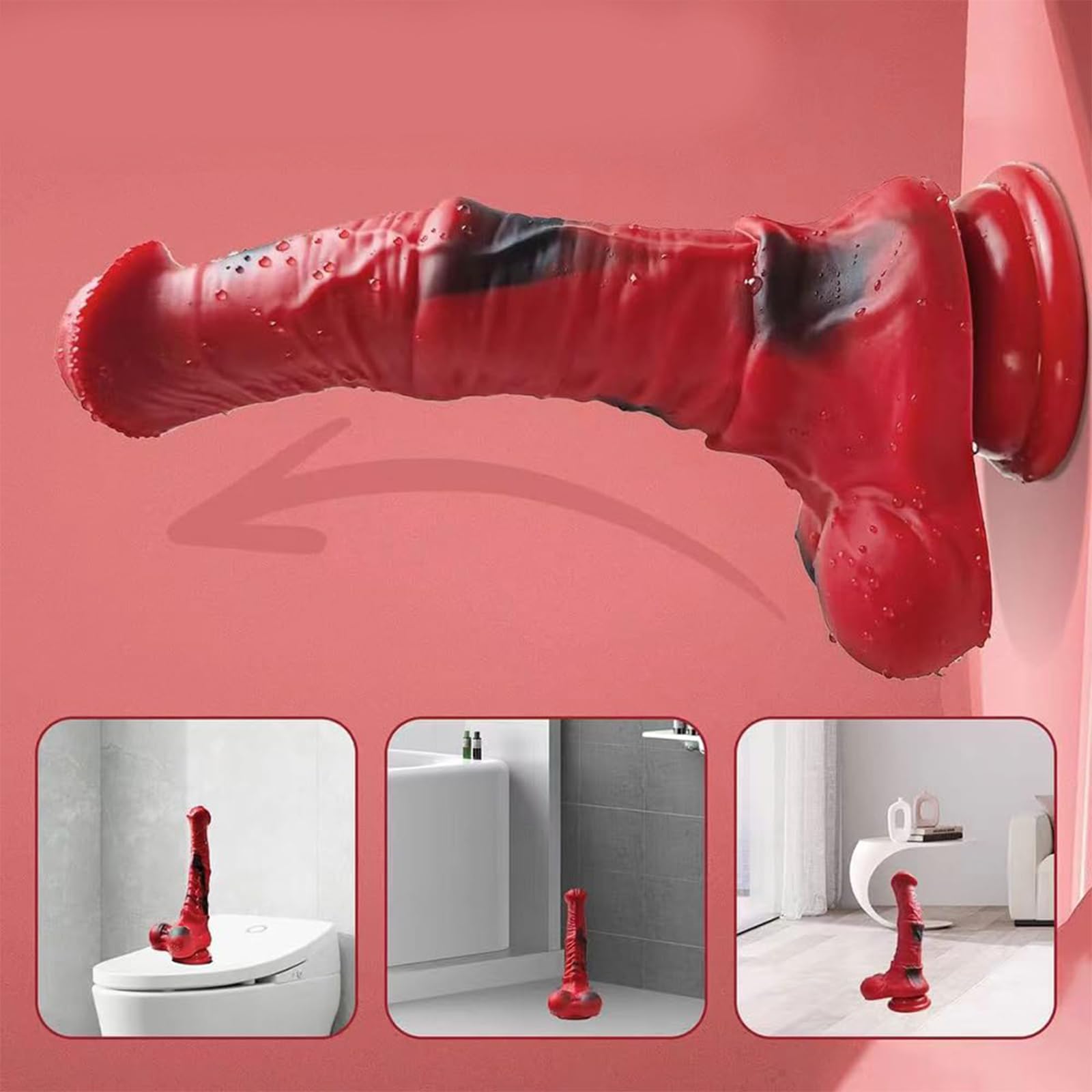 Dildo anale in silicone con cavallo, dilatatore anale, grande giocattolo sessuale anale for coppie, plug anale for uomini(L)