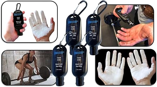 Miniatura 5 de Tiza líquida y correas de levantamiento de pesas para escalada en roca, levantamiento de potencia, entrenamiento cruzado, aprobado para gimnasio sin