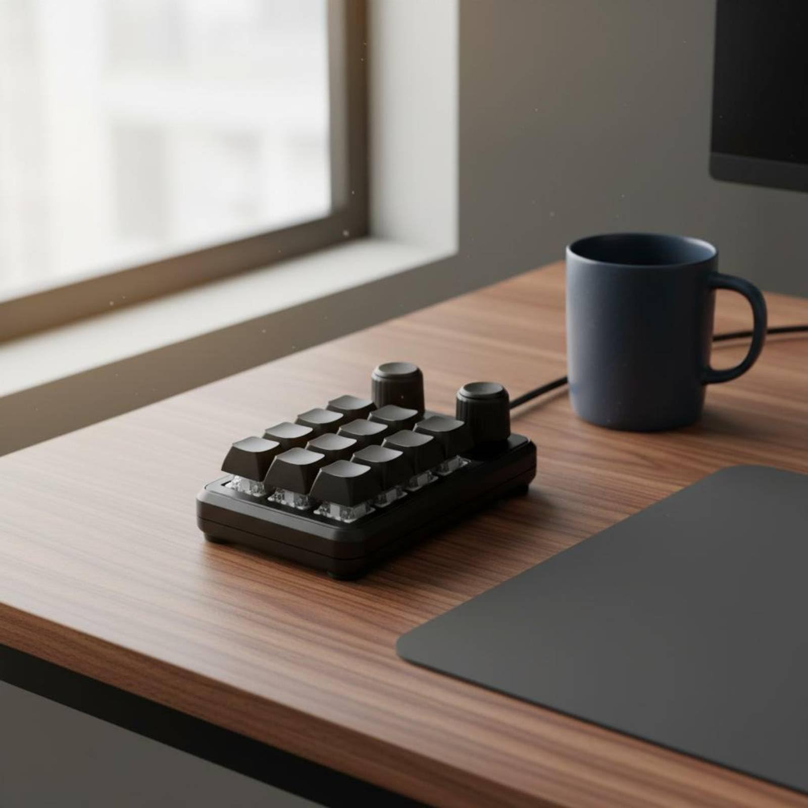 Usb Mini Keyboard Tastierino di Scorciatoie Keypad Meccanico con 12 Rgb a Più Modalità Pcb Intercambiabile Cavo Usb 15m in Adatto per Editing Ufficio