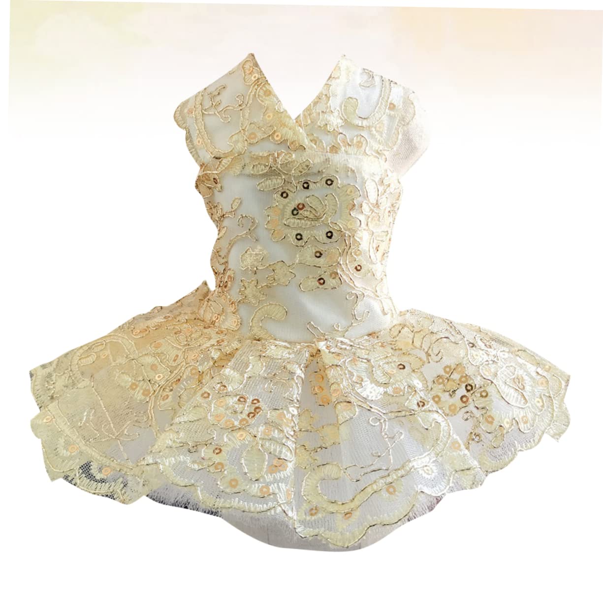 ibasenice Vestito Per Cani Gonna Senza Maniche Elegante in Pizzo Paillettes Costume Traspirante Per Animali Domestici Per Matrimoni e Feste s