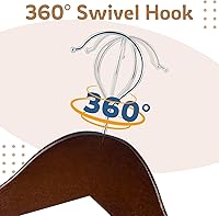 Vista 6 de ELONG HOME Perchas de madera, paquete de 20 perchas con acabado extra suave, muescas cortadas con precisión y gancho giratorio cromado, perchas