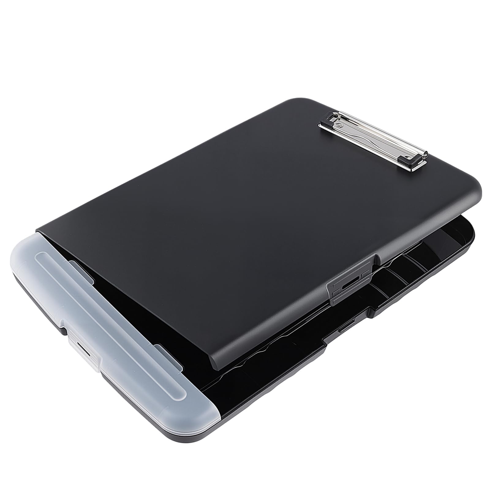 JEUIHAU 3 Pack Clipboard with Storage, A4 Clip Board Folder with Pen Holder, Plastic Clipboards with Compartment Portable for School Office Medical Personnel, Black - Image 3