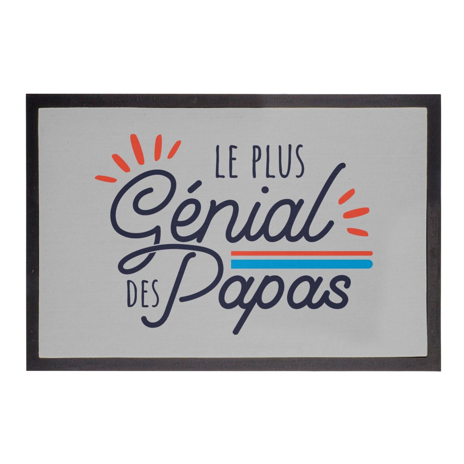 Paillasson gris pere famille amour - Un accueil tendre pour le plus genial des papas