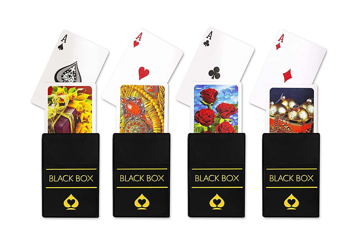 Black Box Premium Plastic Playing Cards with Case (Set of 4) Waterproof, Bridge Sized- Multicolour for All Ages, Regular Index (B0C8JHJH2F) Amazon Price History, Amazon Price Tracker