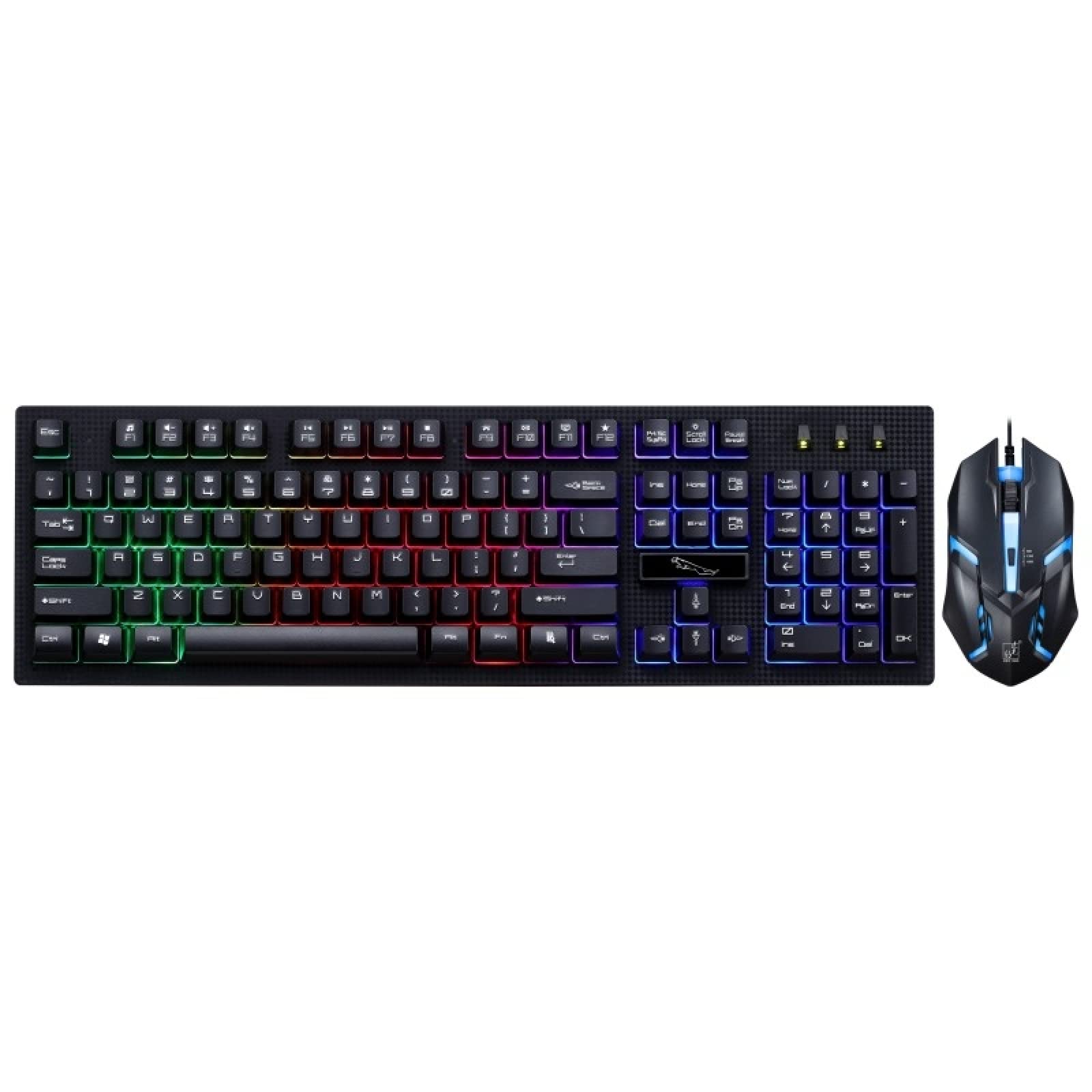 Tastiera del Computer G20 1600 DPI Professionale Retroilluminato RGB Retroilluminazione Meccanica Sospensione Tastiera + Mouse Ottico Kit Compatible for Laptop, PC (Nero) (Colore : Black)