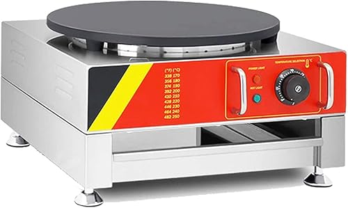 Miniatura 4 de Fabricante eléctrico de crepé, fabricante de panqueques grande de 16 pulgadas, plancha de crepé con esparcidor de madera, máquina eléctrica