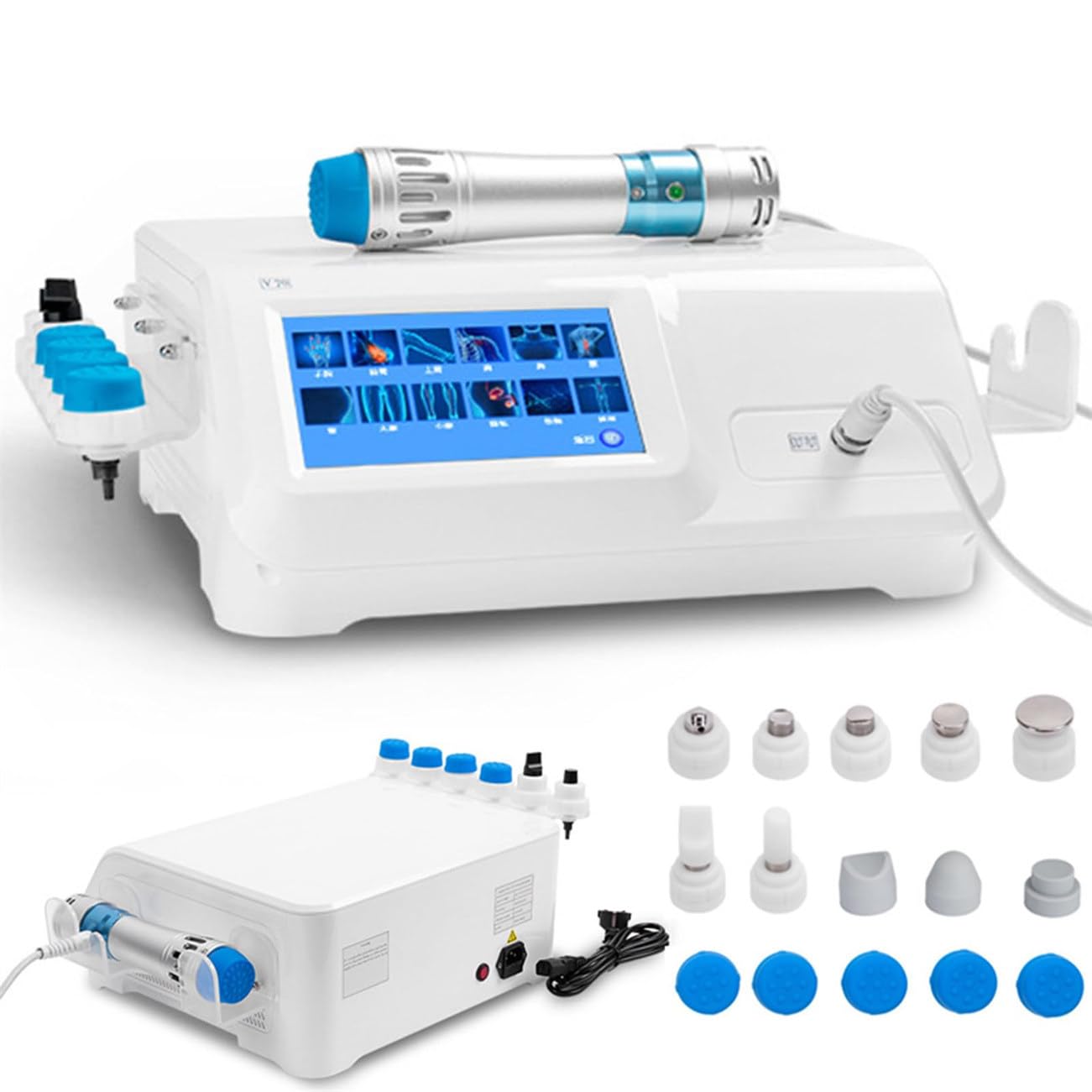 Extracorporal Shockwave Therapy Machine ED Treatment, 10 Heads Muscle and Bone Tissue Regeneration Shock Wave Therapy Machine 36.5x37x17cm