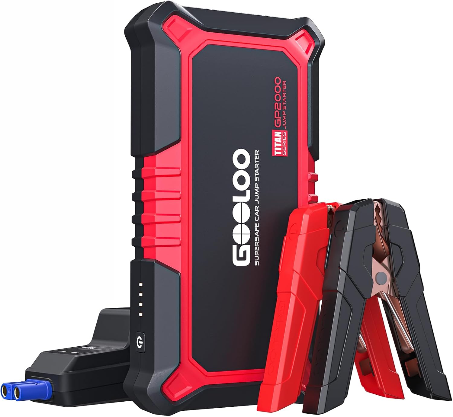 GOOLOO GP2000 Jump Starter - 12V 2000A Car Battery Jumper Starter Portable | SuperSafe Jump Pack(8L Gas & 6L Diesel) - BOOST for Dead Battery -4°F to 140°F - 1.2 lb - 400 lm LED Light - 24 mo Standby