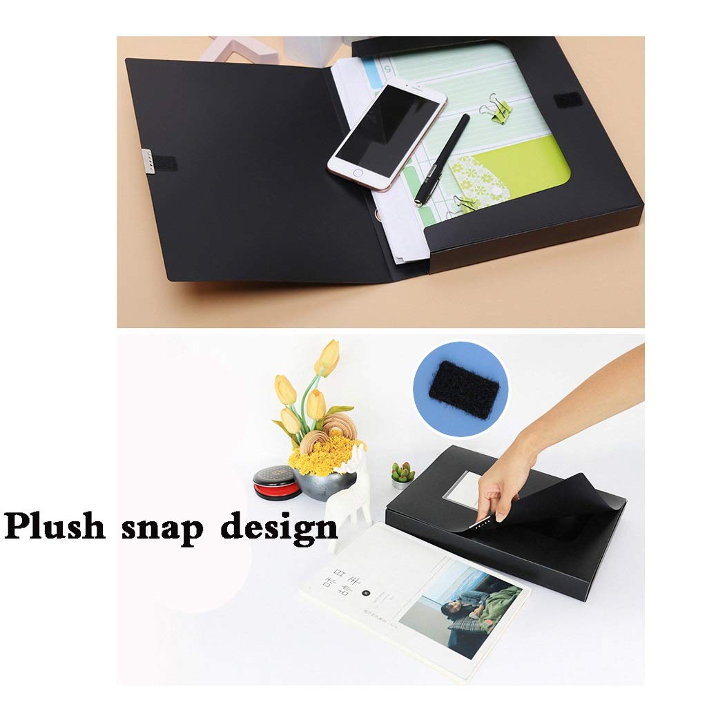 Cartella Portadocumenti Raccoglitore Office Scatola Archivio di Plastica, A4 File Organizer di Plastica con Coperchio, Cartella di Archiviazione Storage Box, Nero