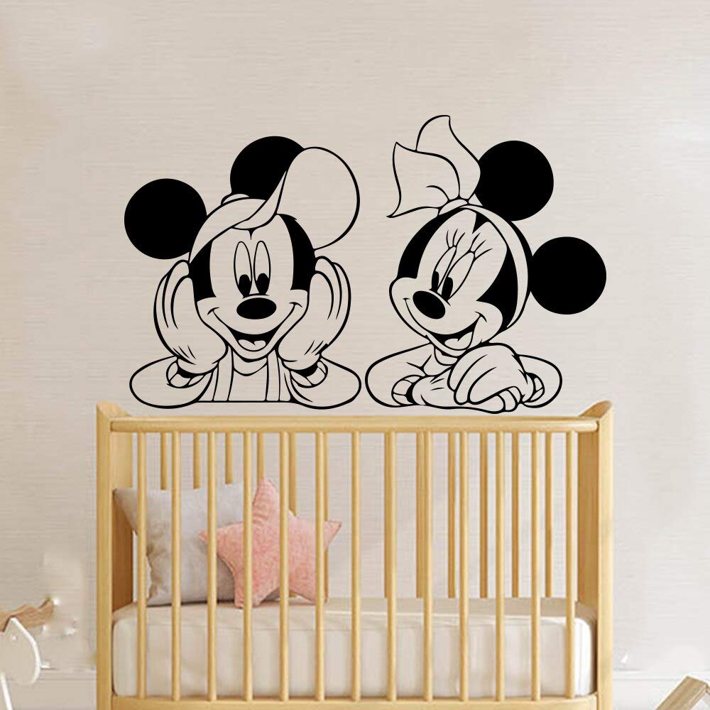 Tianpengyuanshuai Mouse wall decal headboard baby nursery cartoon anime mouse wall sticker vinyl children's room decoration 54X33cm