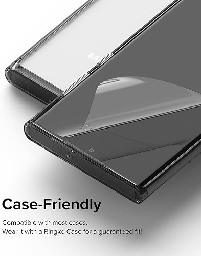 Miniatura 9 de Ringke Paquete de 2 películas dobles fáciles compatibles con Samsung Galaxy S22 Ultra 5G, película de cobertura completa de alta calidad, fácil