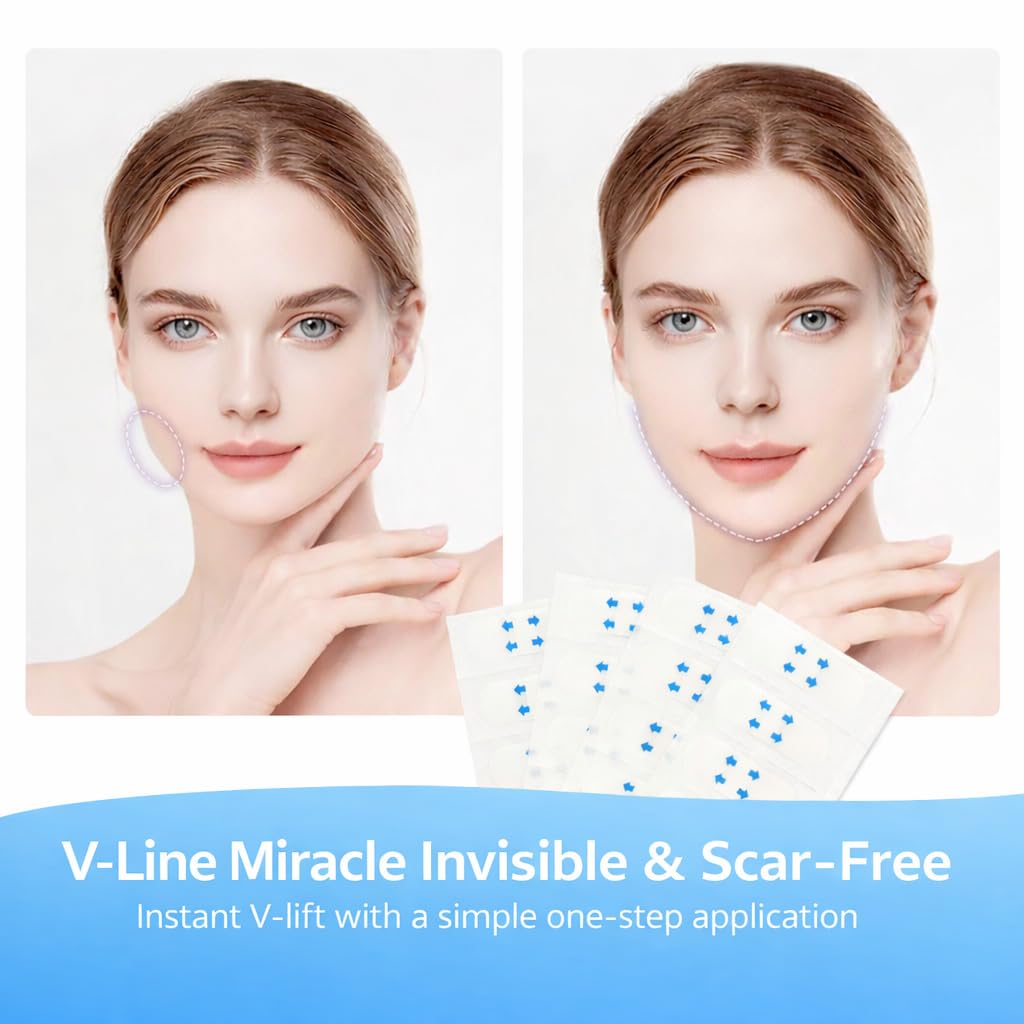 Neck Lift Tape for Instant Firming, Face Tape Lifting Invisible for Natural Look, Neck Tape Lifting Invisible Anti-Aging Support, Face Lift Tape No Surgery, Face Tape for Daily Makeup (100pcs)